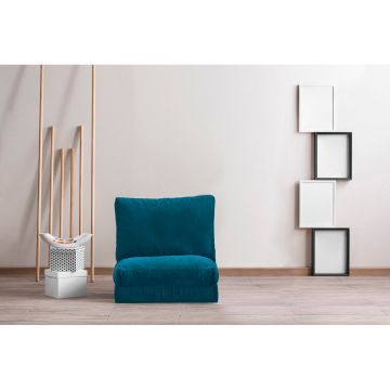 Atelier Del Sofa 1-Seat Sofa-Bed, Blauw | Metalen frame, Polyester stof, Verstelbare rugleuning