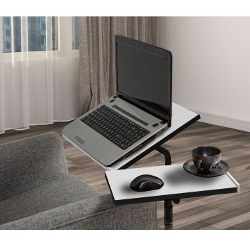 Laptoptafel Sapphire | 45,5 x 67 x 87 cm | Metalen Frame | Kleur: Wit-Zwart