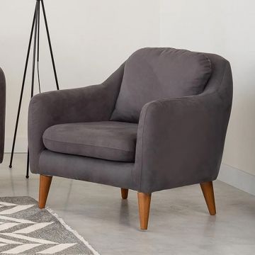 Del Sofa Atelier Wing Chair in antraciet gebreide stof