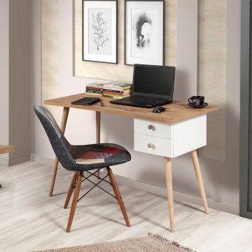 Creative Home Office Study Desk | 100% Melamine Board | 2 Laden en Planken