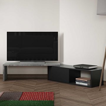 Tv-meubel Movie 110cm - beton/zwart