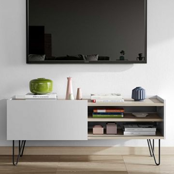 Tv-meubel Nina 140cm - eik/wit