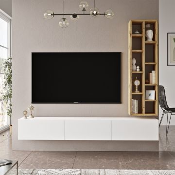 Yardley TV-meubel | 100% Melamine Eiken Wit | 18mm Dikte | 174cm Breedte
