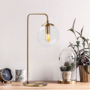 Fulgor Tafellamp | Vintage Ontwerp | Metalen Behuizing en Glazen Kap