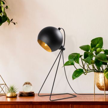 Fulgor Tafellamp | Metalen Lamp | Zwart Goud | 28x15x45cm