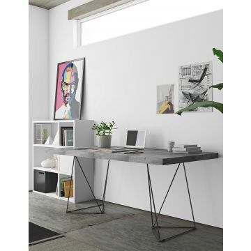 Tafel / Bureau Multis 160cm - beton/zwart