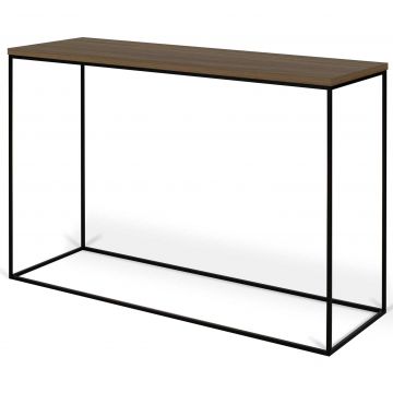 Sidetable Gleam 120cm - walnoot/staal