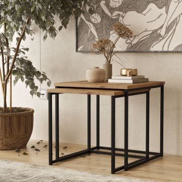 Elegante Nesting Table Set | 100% Melamine Gecoat | Atlantic Pine