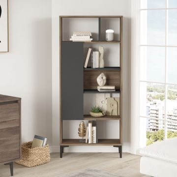 Boekenplank Locelso | 72 x 25 x 163,3 cm | Brown Anthracite