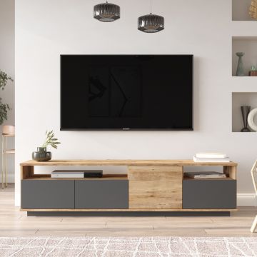 Modern TV-meubel | Melamine coating | Atlantic Pine Antraciet
