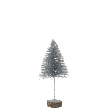 Kerstboom deco glitter zilver medium