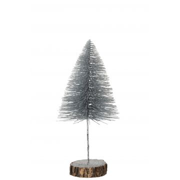 Kerstboom deco glitter zilver large