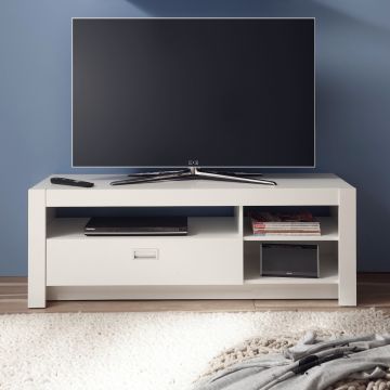 Tv-meubel Arkea 135 cm met 1 lade - wit 