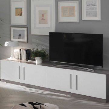 Tv-meubel Greta 208 cm - beton/wit