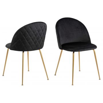 Gestoffeerde stoel Isa - zwart/koper