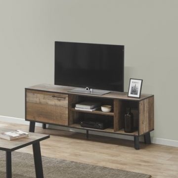 Tv-meubel Ivaro 150cm, 1 deur - bruin/zwart