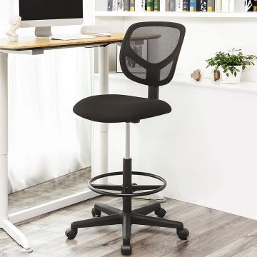Hoge bureaustoel met verstelbare voetring Ines - zwart