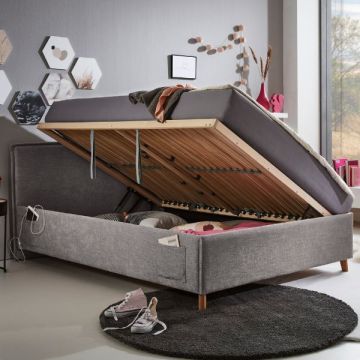 Kofferbed Ollie | 140 x 200 cm | Grijs design
