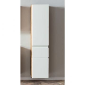 Kolomkast Varese | 40 x 35 x 180 cm | Wotan Oak / white design