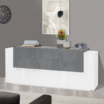 Dressoir Porro | 220 x 45 x 86 cm | High Gloss White & Ardesia Design