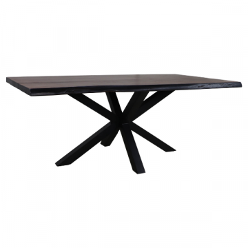 Eettafel Davor 200x100cm - bruin/zwart