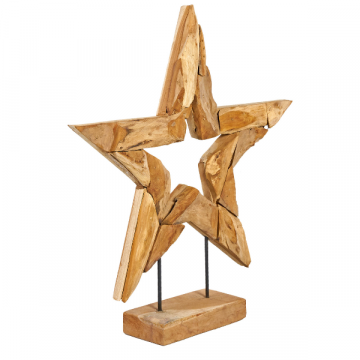 Teakhouten ster Estrella - klein (68 cm)
