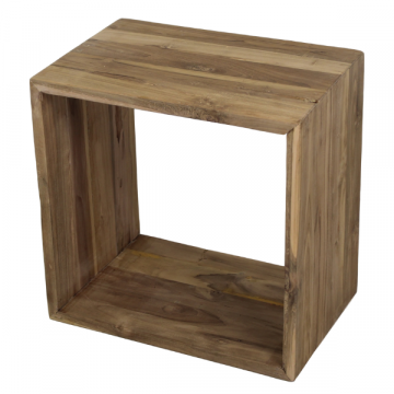 Bijzettafel Cube 45x45x30cm teakhout - naturel