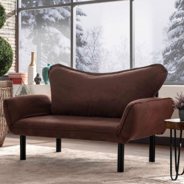 Bank met 2 zitplaatsen | Comfortabel en stijlvol | 100% metalen frame | Gemakkelijk schoon te maken stof | Bruine kleur