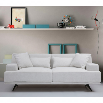 Comfortabele en stijlvolle 2-zitsbank | Beukenhouten frame | 100% polyester stof | Beige kleur