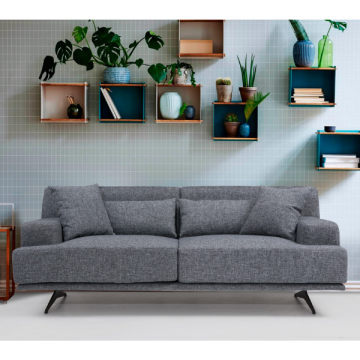 Comfortabele en stijlvolle 2-zitsbank met beukenhouten frame en polyester stof - Grijs