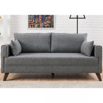 Comfortabele en stijlvolle 2-zitsbank | Grijs, Hout/MDF-frame
