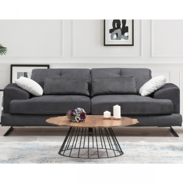 Comfortabele en stijlvolle 3-zitsbank | Beukenhouten frame | Antraciet