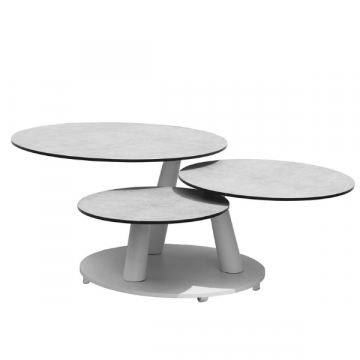 3-delige salontafel Silvio voor buiten - wit/grijs