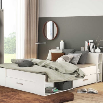 Bed Polly 140 x 190 cm-mat wit