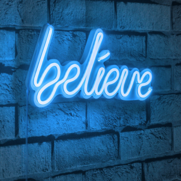 Neonverlichting Believe - Wallity reeks - Blauw