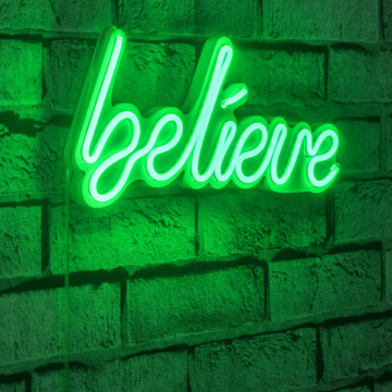 Neonverlichting Believe - Wallity reeks - Groen