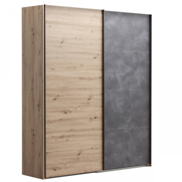 Kledingkast Systema | 203,4 x 59,6 x 222,6 cm | Artisan Oak- / Tadao Stone-design