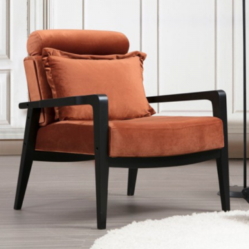 Hilena Wing Chair | Beukenhouten Frame | 100% Polyester Stof | Kaneel