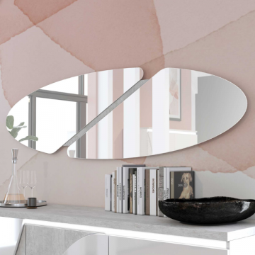 Ovale spiegel Gioia 200x56cm - betonlook