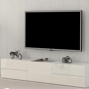 Tv-meubel Matis 170 cm-hoogglans wit 