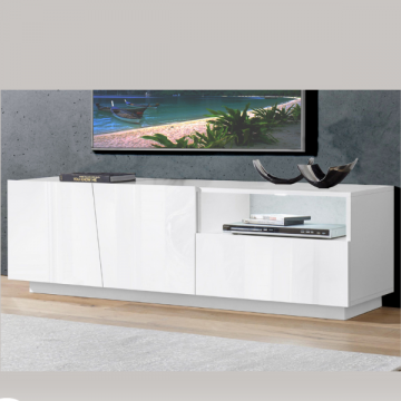 Tv-meubel Gavin 150 cm-hoogglans wit