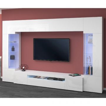 tv-wandmeubelset Algeria | 290 x 40 x 190 cm | High Gloss White