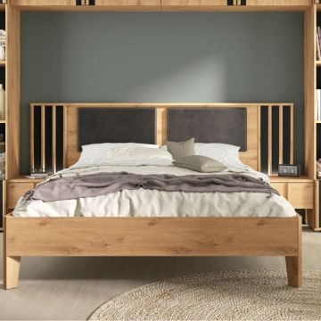 Tweepersoonsbed Rivoli met nachtkastjes en verlichting | 160 x 200 cm | Artisan Oak-design