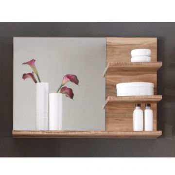 Spiegel met planken | 72 x 20 x 57 cm | Cancun/Boom-reeks | Walnoothout