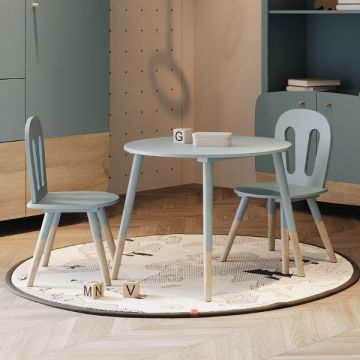 Kinderstoelen en -tafel Firmiana | 60 x 60 x 47,7 cm | Blauw