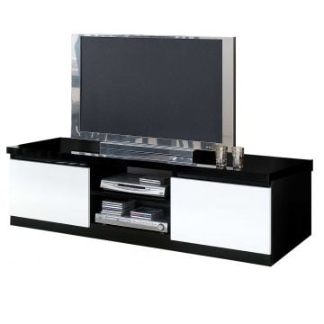 Tv-meubel Roma 150cm - hoogglans zwart/wit