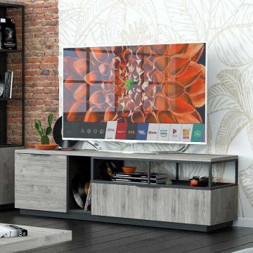 Tv-meubel Savanna 180cm 1 deur & 1 lade - grijs