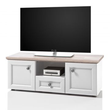 Tv-meubel Norah 122cm - wit/bruin