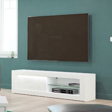 Tv-meubel Kaia 170cm - hoogglans wit