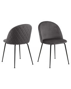 Gestoffeerde stoel Isa - donkergrijs/zwart